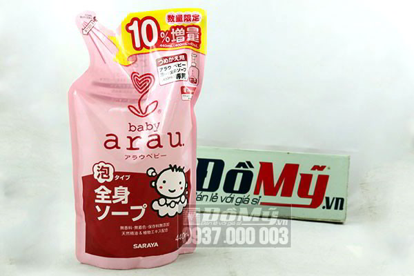 Sữa tắm dạng túi Arau Baby 440ml của Nhật Bản