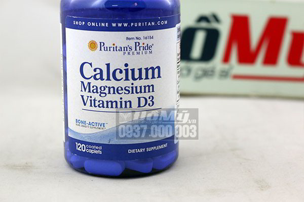 Viên canxi Calcium Magnesium Vitamin D3 Puritan's Pride của Mỹ 120 Viên