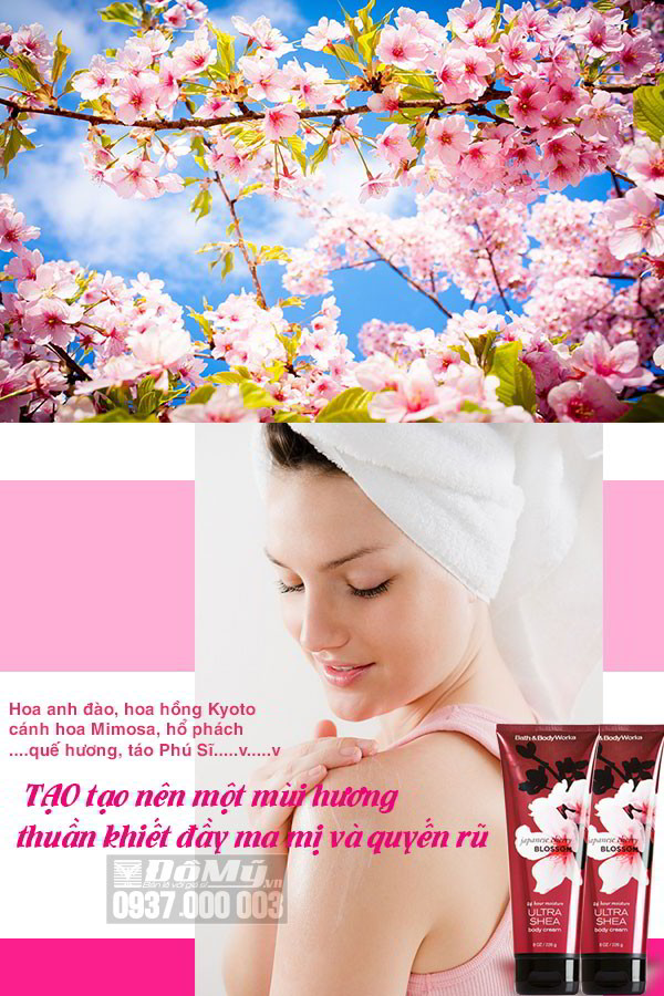 Kem siêu dưỡng ẩm toàn thân Japanese Cherry Blossom - Ultra Shea Body Cream - Bath & Body Works - tạo nên một mùi hương đầy ma mị và quyến rũ
