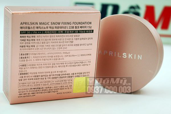 Phấn nước April Skin Magic Snow Cushion Pink SPF30++ PA+++ 15g của Hàn Quốc