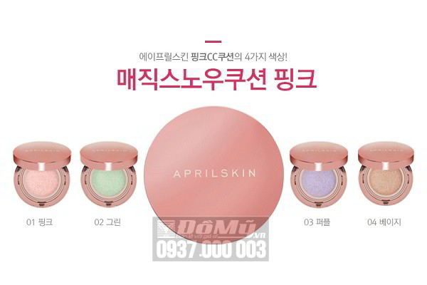 Phấn nước April Skin Magic Snow Cushion Pink SPF30++ PA+++ 15g của Hàn Quốc