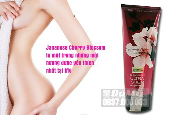 Kem siêu dưỡng ẩm toàn thân Japanese Cherry Blossom - Ultra Shea Body Cream - Bath & Body Works chai 226g của Mỹ