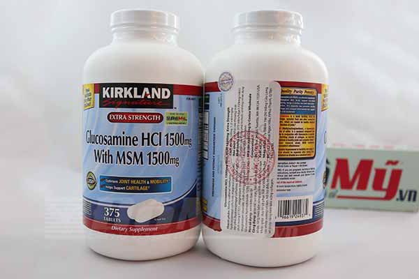 Thuốc bổ khớp của Mỹ Kirkland Signature™ Glucosamin HCL & MSM 1500mg hộp 375 viên