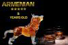 Rượu phong thủy hình chó viền cổ vàng Armenian 1000ml của Nga