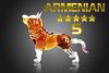 Rượu phong thủy hình chó viền cổ vàng Armenian 1000ml của Nga