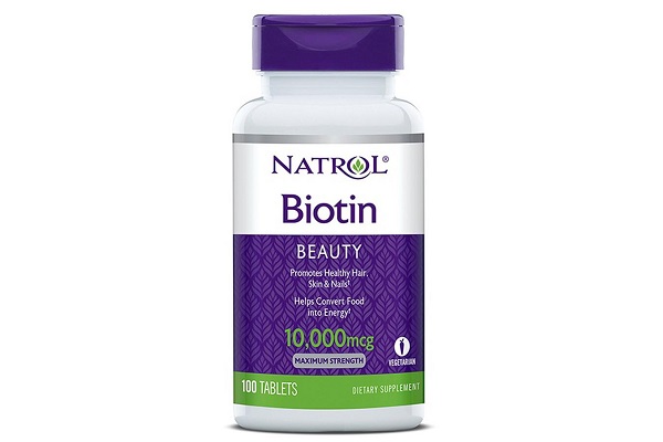 Viên uống mọc tóc Natrol Biotin 10.000mcg