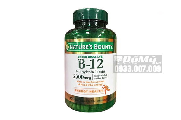 Viên uống Nature's Bounty Vitamin B12 2500mcg 300 viên