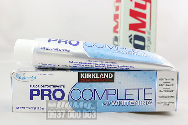 Kem đánh răng của Mỹ Kirkland Pro Complete plus Whitening loại 212.6g