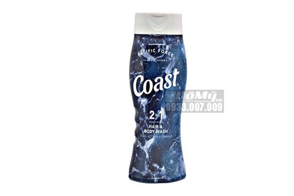 Sữa tắm gội Coast Hair & Body Wash Classic Pacific Force Scent 532 ml của Mỹ