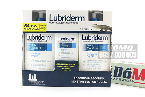 Bộ kem dưỡng da Lotion Lubriderm giúp khỏe da và giữ ẩm cho làn da của Mỹ