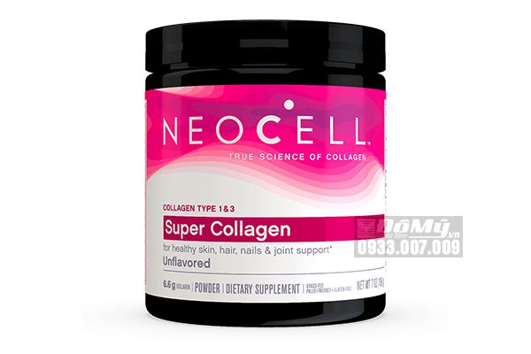 Bột bổ sung Vitamin C Super NeoCell Collagen Type 1&3 dạng bột 6.600mg 198g của Mỹ
