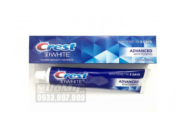 Kem Đánh Răng Crest 3D White TRIPLE WHITENING Advanced Whitening Toothpaste 158g