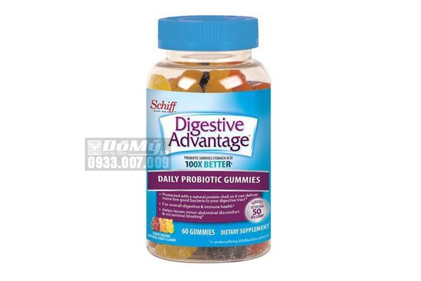 Kẹo dẻo hỗ trợ tiêu hóa Schiff Digestive Probiotic 120 viên-Mỹ