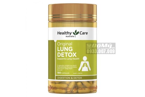 Viên uống giải độc phổi Healthy Care Original Lung Detox 180 viên của Úc