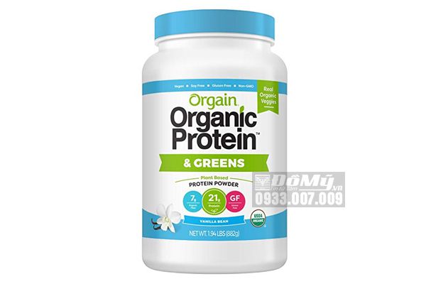 Bột Protein thực vật hữu cơ Orgain Organic Protein & Greens 882g hương vani của Mỹ