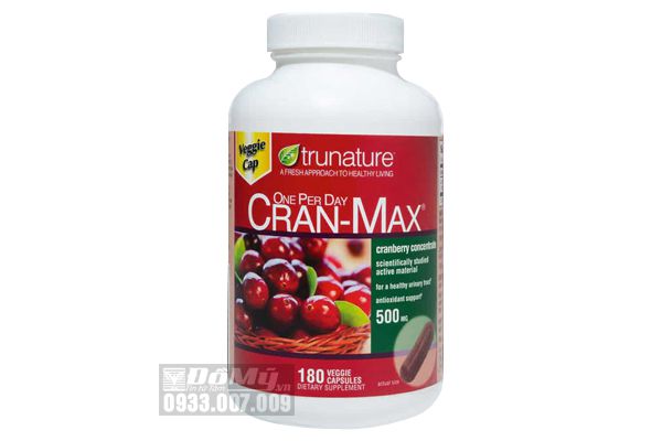 Viên uống hỗ trợ đường tiết niệu trunature CRAN-MAX Cranberry 500mg 180 viên