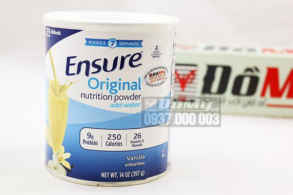 Hình tổng thể của sữa Ensure 397g nhập nguyên hộp từ Mỹ