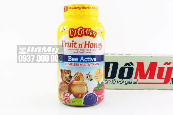 Kẹo dẻo gấu tổng hợp vitamin hoàn chỉnh L’il Crittess Fruit’n Honey Bee Active  Complete Multivitamin 190 viên của Mỹ