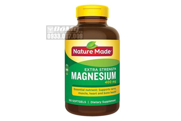 Viên uống bổ sung Magie Nature Made Magnesium 400mg 180 viên Mỹ