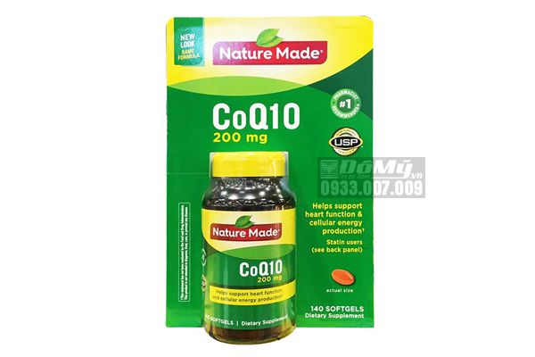 Viên uống hỗ trợ và điều trị tim mạch Nature Made® CoQ10 200mg của Mỹ 140 viên