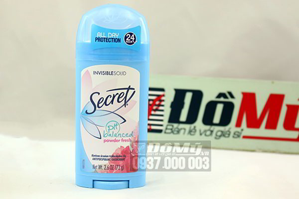 Lăn khử mùi dạng sáp dành cho Nữ Secret Invisible Solid Powder Fresh 73g của Mỹ