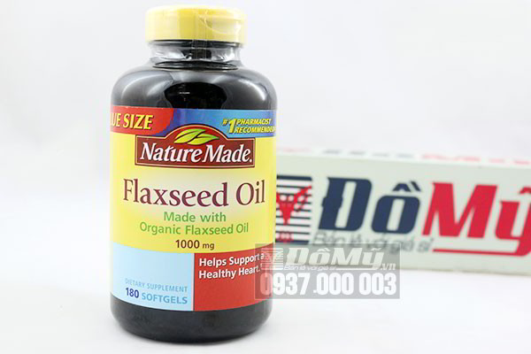 Viên uống dầu hạt lanh Nature Made Flaxseed oil 1000mg hộp 180 viên của Mỹ