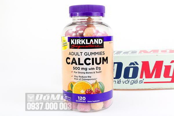 Kẹo dẻo bổ sung Canxi và Vitamin D Calcium D3 500mg Kirkland 120 viên của Mỹ