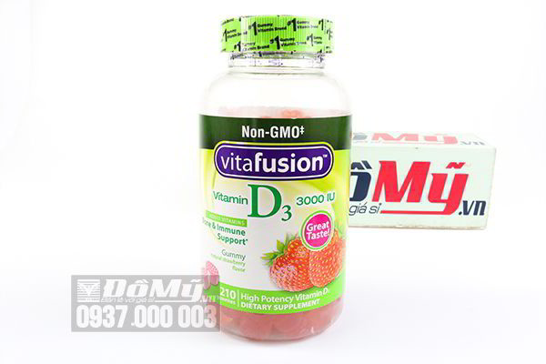 Kẹo dẻo bổ sung Vitamin D3 Vita Fusion Vitamin D3 3000IU 210 viên của Mỹ