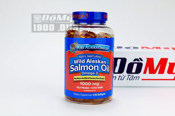 Viên dầu cá hồi Pure Alaska Omega 3 Wild Salmon Oil 1,000MG 210 viên của Mỹ