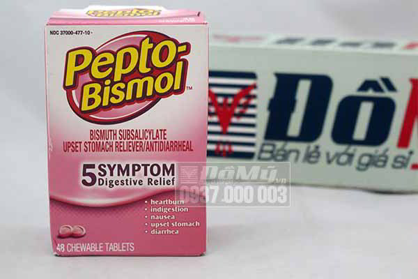 Viên uống trị đau dạ dày bismuth subsalicylate của Mỹ loại 48 viên
