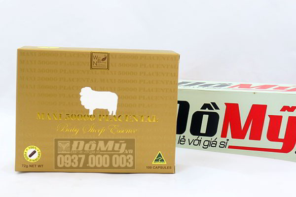 Nhau thai cừu maxi 50000 của Úc Placental Baby Sheep Essence loại 100 viên