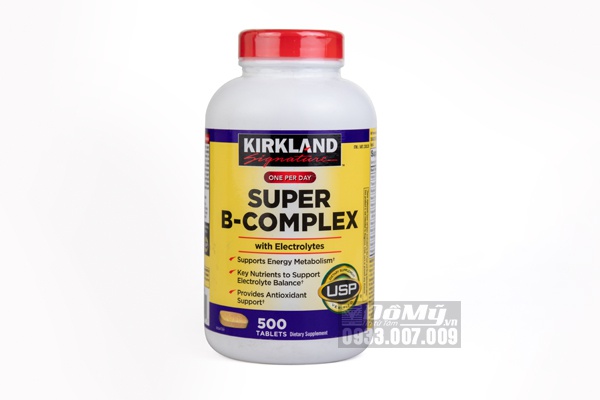 Viên uống Super B-Complex with Electrolytes Kirkland 500 viên