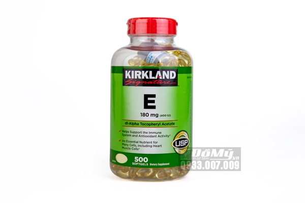 Viên uống vitamin E của mỹ Kirkland Signature 400IU giúp đẹp da, chống lão hóa loại 500 viên