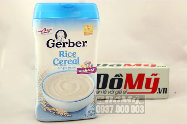 Bột ăn dặm Gerber Rice Cereal cung cấp DHA và Probiotic 454g của Mỹ