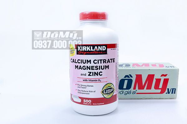 Viên uống Chắc xương Calcium Citrate With Vitamin D, Magnesium and Zinc hộp 500 viên của Mỹ