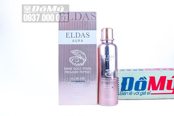Tế bào gốc Eldas Aura Shine Gold Pearl Premium Peptide chai 100ml của Hàn Quốc