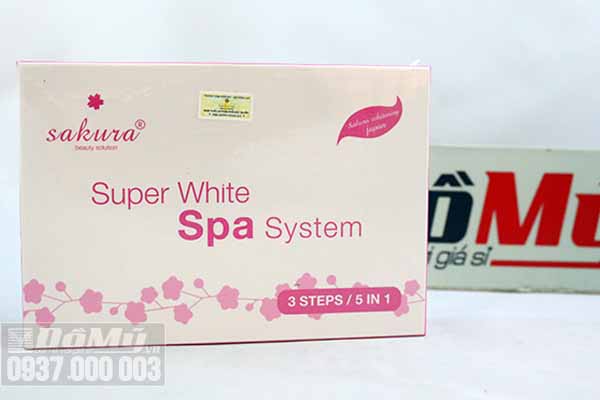 Bộ Kem Tắm Trắng Sakura Super White 5 In 1 với 3 bước