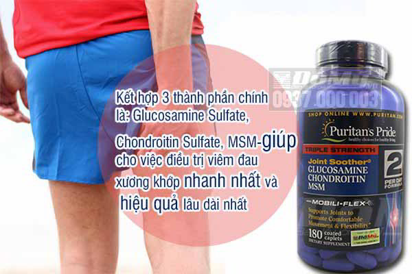 Glucosamin Chondroitin MSM Puritans Pride 180 viên - Glucosamin Mỹ