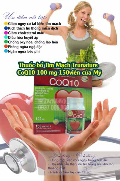 Trunature® CoQ10 100 mg. Hộp 150 viên nang mềm bổ tim mạch