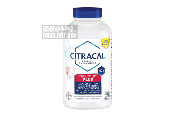 Thuốc bổ sung canxi Citracal Maximum Calcium Citrate +D3 hộp 280 viên của Mỹ
