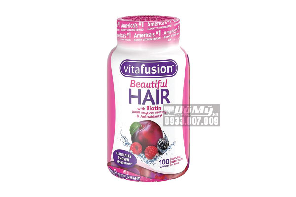 Kẹo Dẻo Vitafusion Beautiful Hair Gummy Của Mỹ 100 Viên