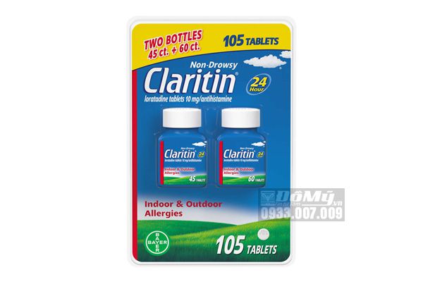 Viên Uống Trị Cảm - Sổ Mũi Claritin 10 mg. 24h Non-Drowsy Antihistamine 105v – Mỹ