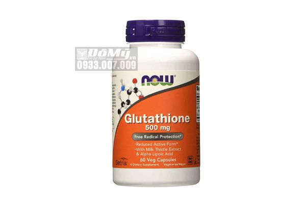 Viên Uống Trắng Da Nội Sinh NOW Glutathione 500 mg 60 Viên
