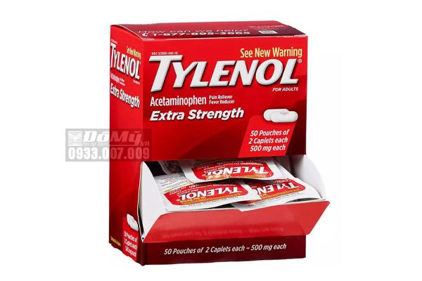Viên Uống Giảm Đau Hạ Sốt Tylenol Extra Strength 500mg (50 Gói X 2 Viên)