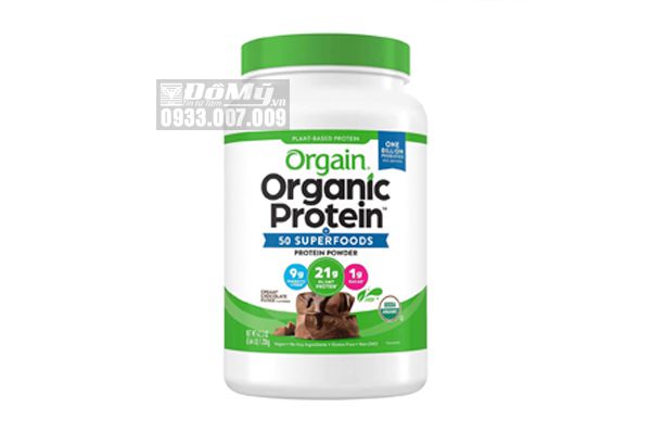 Bột Protein Orgain Organic Protein & Superfoods, Probiotics Chocolate Mỹ 1.20kg