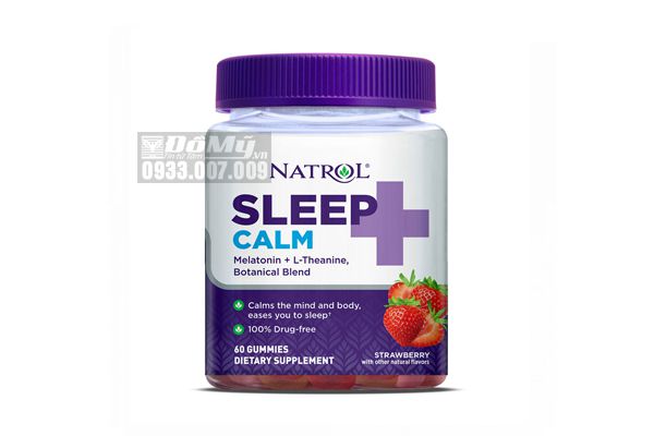 Kẹo Dẻo Natrol Sleep Calm Melatonin+ L-theanine Botanical Blend Gummies 60 Viên
