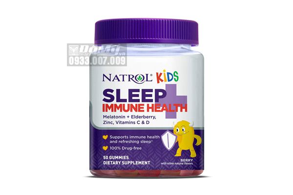 Kẹo Dẻo Cho Bé Giúp Ngủ Ngon, Tăng Sức Đề Kháng Natrol Kids Sleep Immune Health 50 Viên