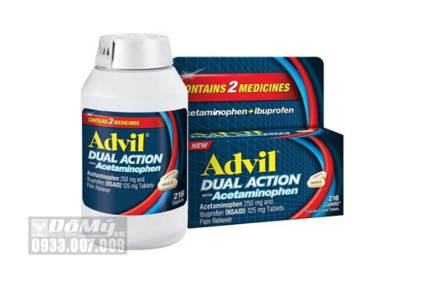 Viên Giảm Đau Advil Dual Action Acetaminophen 250mg Ibuprofen 125mg 216