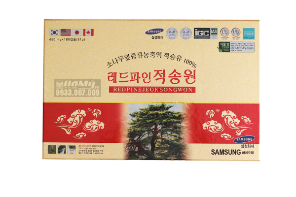 Tinh Dầu Thông Đỏ Red Pine Jeok Song Won Hàn Quốc 450mg x 180 Viên