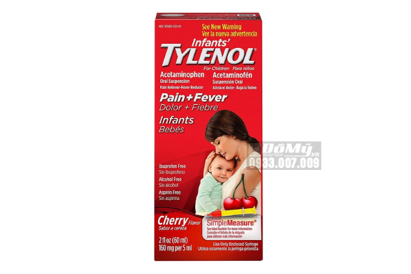 Siro giảm đau hạ sốt cho trẻ sơ sinh Infants' Tylenol Pain Fever 60ml (0-2 tuổi)